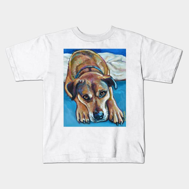 COLORFUL MASTIFF MIX Kids T-Shirt by RobertPhelpsArt